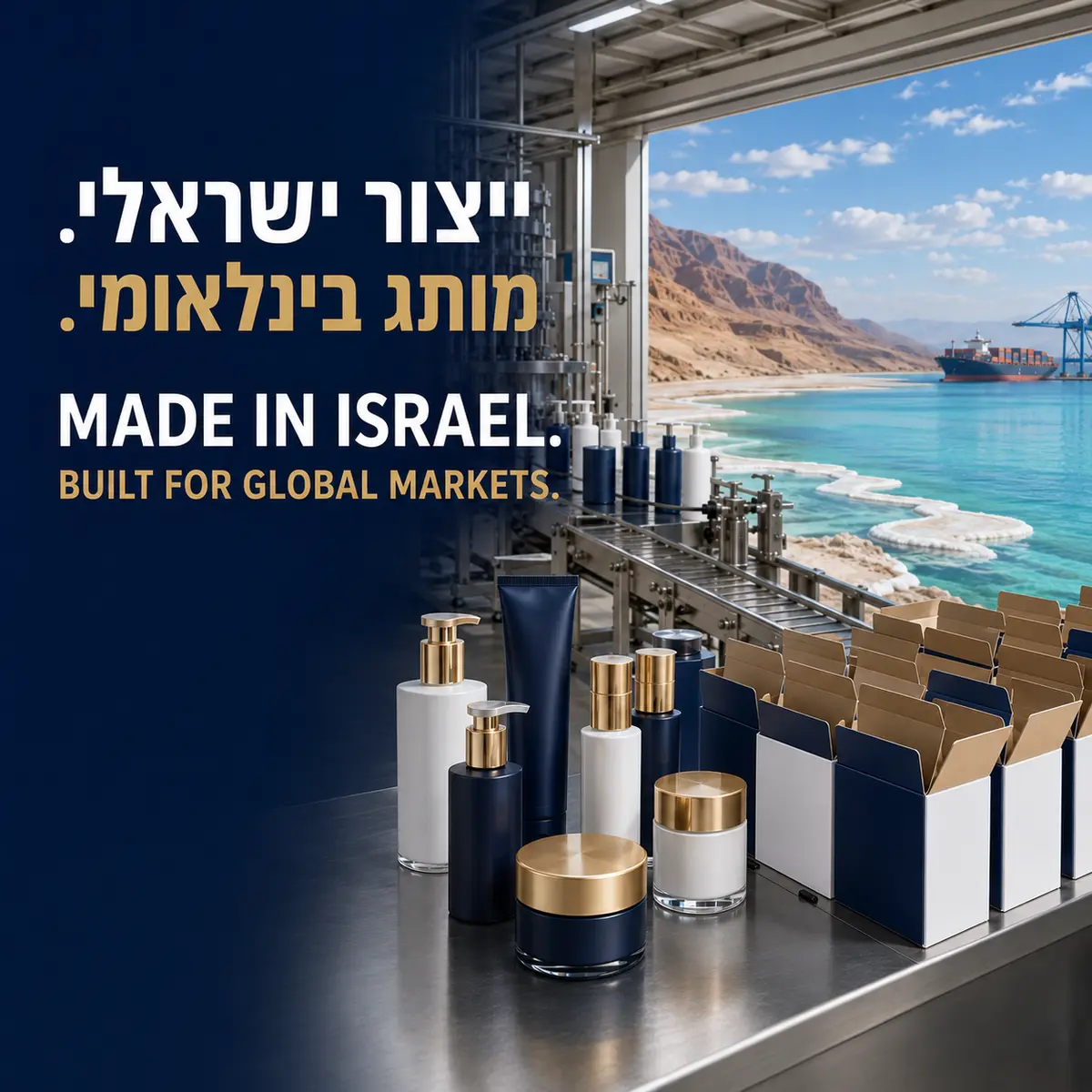 ייצור מוצרי קוסמטיקה בישראל למותגים ולשווקים בינלאומיים - Cosmetics manufacturing in Israel for brands and global markets
